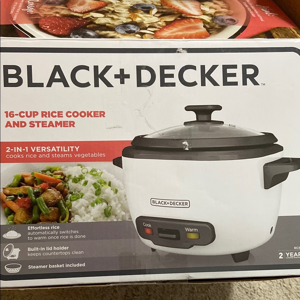 Black+Decker White Rice Cooker and Steamer